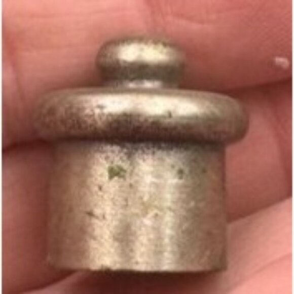 Vintage Amethyst Glass Pear Shaped Small Bottle Screw on Metal Top with Cork - Picture 6 of 7